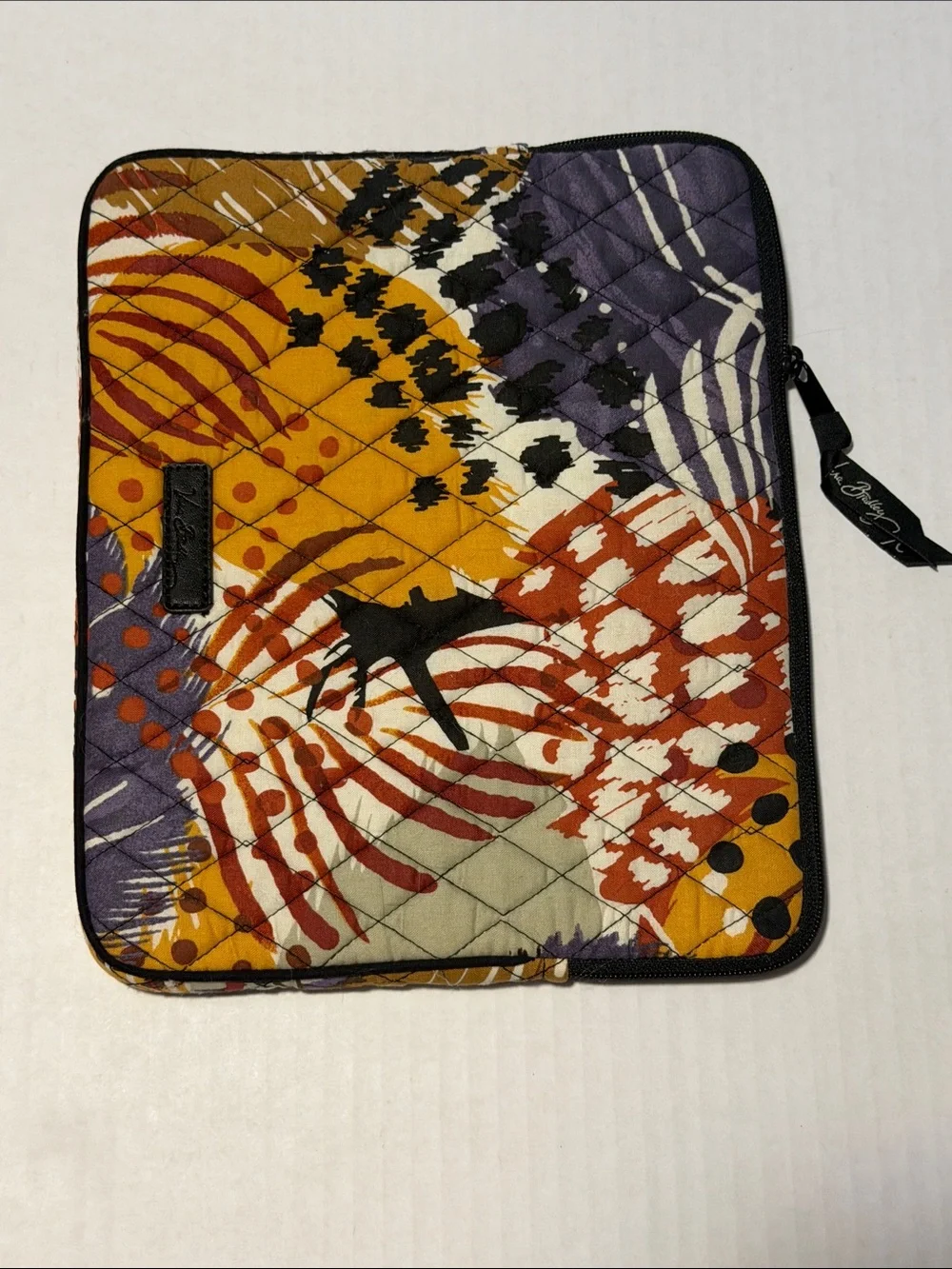 Vera Bradley Quilted Laptop Sleeve in Mustard, Rust & Purple